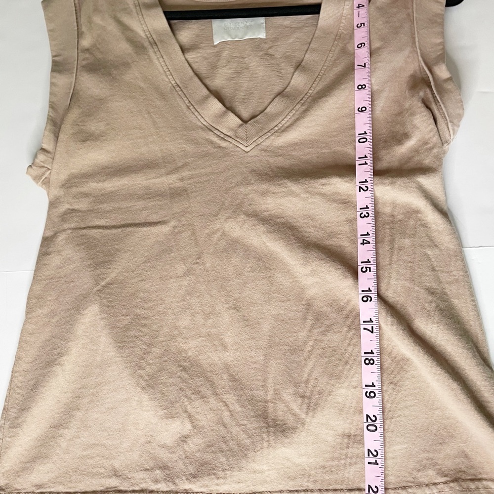 Citizens of Humanity Eugenie V Neck sleeveless Tank Top Tan Medium chaga - Picture 12 of 13